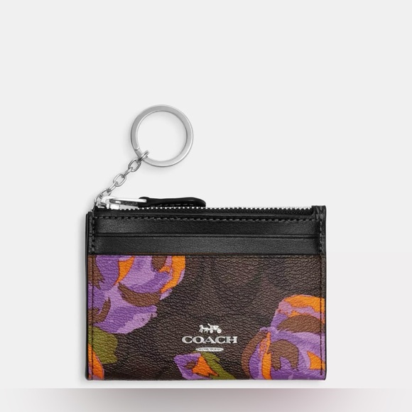 Coach Black and Purple Floral Wallet - Picture 1 of 8